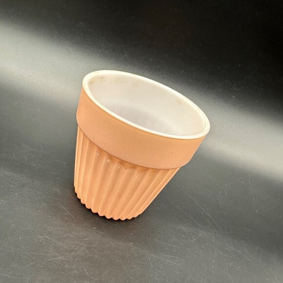 Vintage Planter Hazel Atlas Moderntone Platonite Pink Flower Pot Milk Glass - Picture 1 of 13